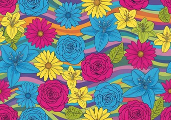 Colorful Floral Pattern Design.
