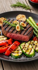 Grilled Steak with Vegetables - A Delicious and Healthy Meal.