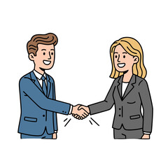 Diverse Business Professionals Engage in a Firm Handshake Symbolizing Partnership and Agreement with a Clean Background