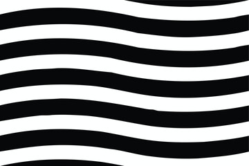 Abstract black and white wavy stripes pattern. seamless pattern of bold black and white wavy horizontal stripes creates a striking visual texture. 