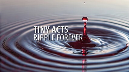 A red water droplet falling into swirling ink