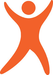 Dynamic human figure reaching upward, symbolizing motivation, growth, and energy. Suitable for business, health, education, or achievement designs.