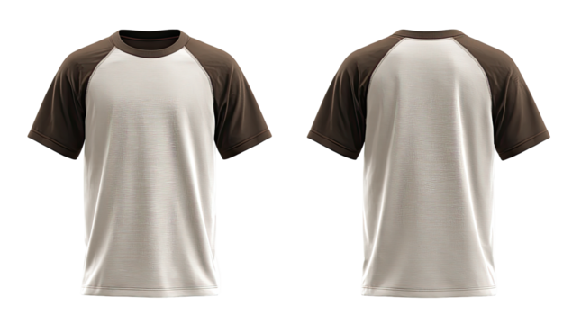 Beige/brown raglan T-shirt mockups