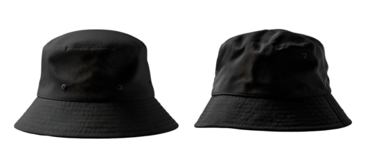 Two black bucket hats (8)