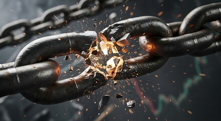 Breaking Chains Freedom Concept.