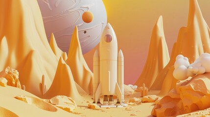3D render icon  8K Space tourisminspired 3D render clay style isolated on pure solid background of cosmic exploration 3D Model