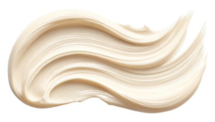 Creamy, swirled, light beige cosmetic product texture