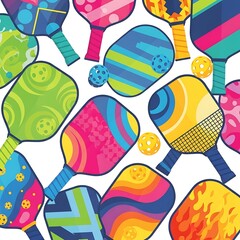 Colorful Paddleball Paddles.