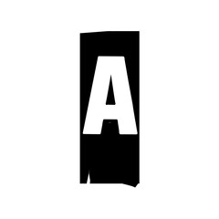 Letter A Grunge Typography - Distressed Capital Alphabet Character Bold Vintage Font Textured Monogram Design Weathered Rustic Letterform Black Graphic Element for Logo Brand Initial Vector Illustrati