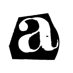 Letter A Grunge Typography - Distressed Capital Alphabet Character Bold Vintage Font Textured Monogram Design Weathered Rustic Letterform Black Graphic Element for Logo Brand Initial Vector Illustrati