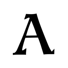 Letter A Grunge Typography - Distressed Capital Alphabet Character Bold Vintage Font Textured Monogram Design Weathered Rustic Letterform Black Graphic Element for Logo Brand Initial Vector Illustrati