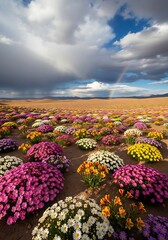 Colorful Desert Flowers Bloom.