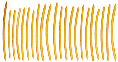 Isolated set of different straight breadsticks on white background