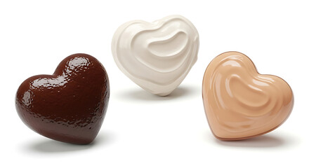 Heart-Shaped Chocolate and Cream Dessert Elements for Artistic Food Styling, Texture, Flavor, and Visual Presentation, 4K image 