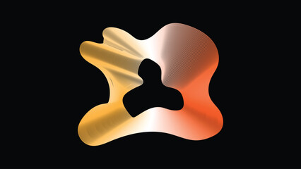 Abstract Ribbon Glow — Golden-Orange Gradient Ribbon Motion on Black Background

