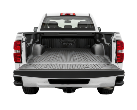 White pickup truck bed transparent background cutout png