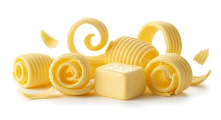 Butter Curls and Cube - A Culinary Delight in Yellow.
