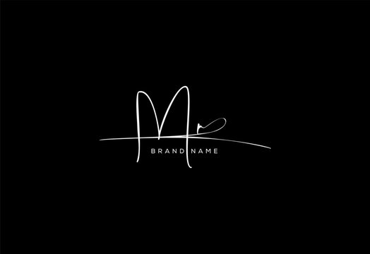MR letter beauty cursive handwriting logo. vector logo| abstract logo| minimalist logo| brand identity| calligraphy design.