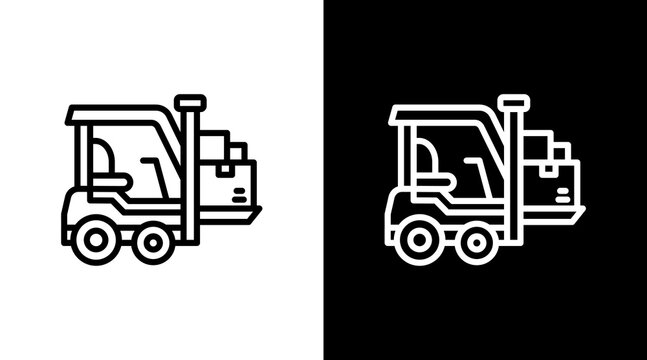 Forklift With Icon Set Design