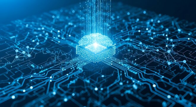 Futuristic Technology - Artificial Intelligence and Neural Network Concept.