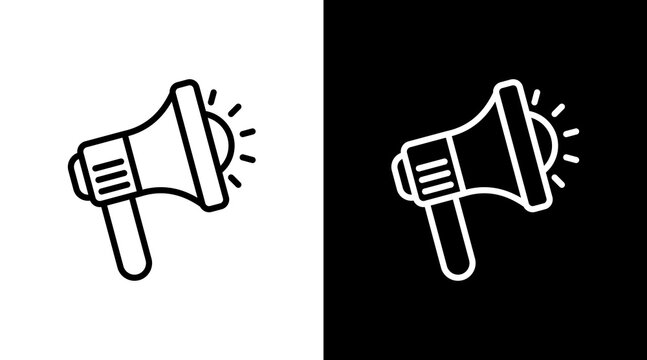 Bullhorn With Icon Set Design