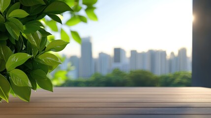 Green leafy plants decorating an urban rooftop garden, showcasing a modern eco friendly lifestyle