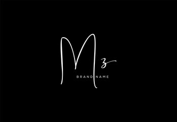 MZ letter beauty cursive handwriting logo. vector logo| abstract logo| minimalist logo| brand identity| calligraphy design.