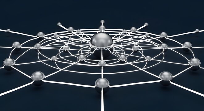Network connection technology concept abstract illustration for data transfer and internet