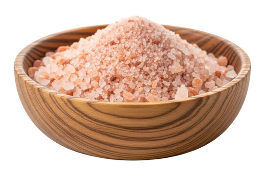 Bowl of pink himalayan salt transparent background cutout png