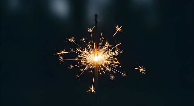 Golden spark particle burst animation on dark background for festive celebration and luxury motion design