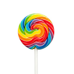 Rainbow Swirl Lollipop: Vibrant Sweet Candy Treat