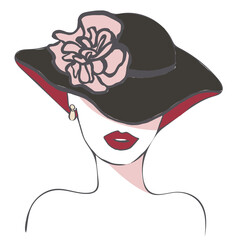 lady in hat vector illustration