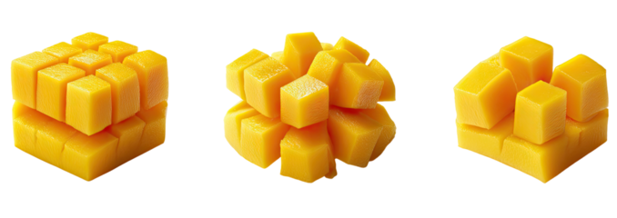 Diced mango, three variations