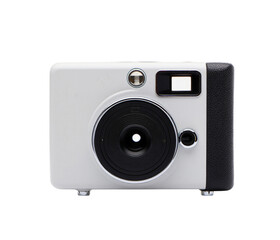 White vintage camera isolated on transparent background