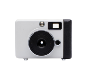 White vintage camera isolated on transparent background