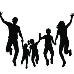 family silhouettes vector