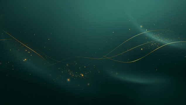 Abstract flowing luminous wave of particles and light trails on a dark blue gradient background representing data