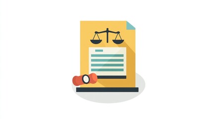 Legal Document Displayed on Stand, Background Blank