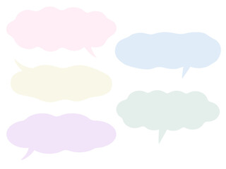 横長のパステルカラーのふにゃふにゃの吹き出し