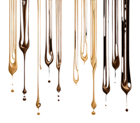 Melted liquid drips in shades of brown and gold