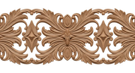 Exquisite Wood Carving: Intricate floral carvings showcase a masterpiece of craftsmanship, embodying the timeless beauty of artisanal work and timeless design.
