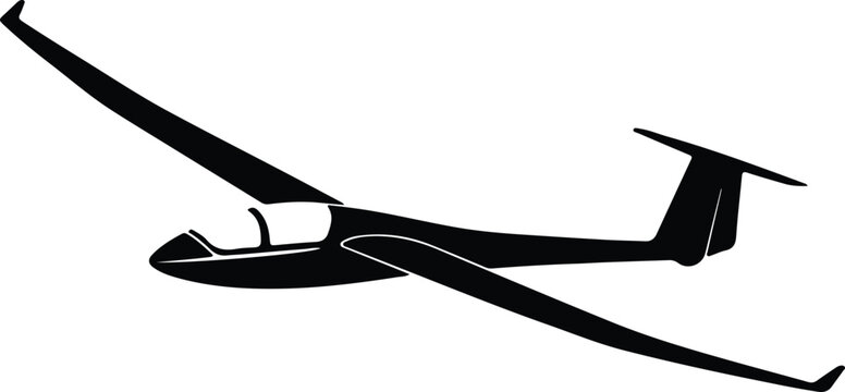 Illustrator gliding glider airplane flight soaring aircraft aviation Silhouette vector