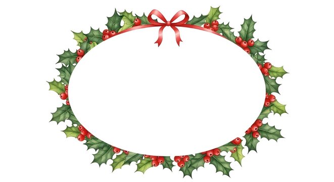 christmas wreath with red ribbon