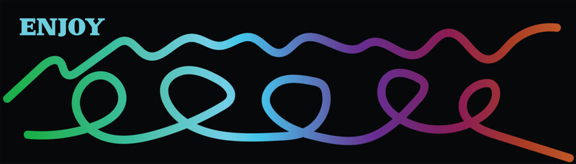 Vibrant gradient abstract flowing line with 
