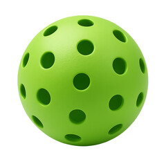 Vibrant lime pickleball isolated on transparent background