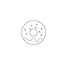 Minimal Donut Icon | Line Art Sweet Dessert Illustration