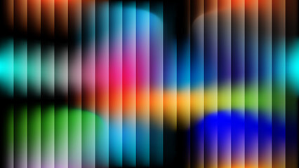 Abstract background with colorful vertical stripes and blurred circles creating a vibrant and dynamic composition