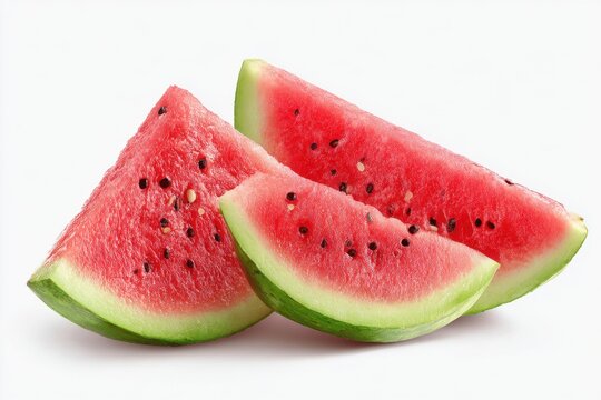 Fresh watermelon slices on white background ready for summer snacks and refreshing drinks at any time of the day