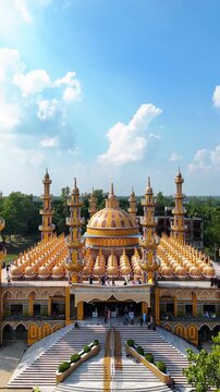 4K Drone View of 201 Dome Mosque, Tangail, Bangladesh | Islamic Architecture Landmark