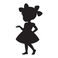 Girl silhouette with bow